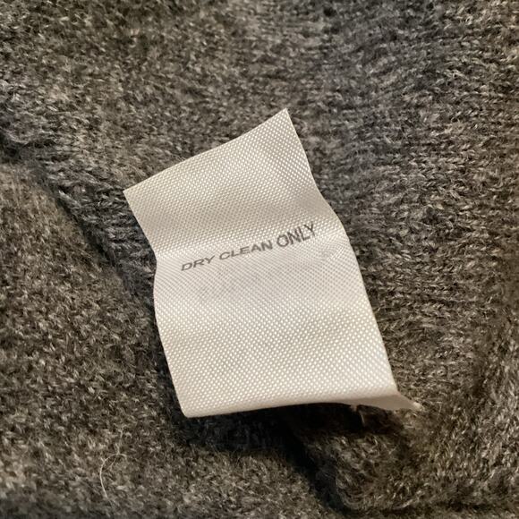 Wilt Y2K Charcoal Gray 100% Cashmere Diamond Cable Cropped Sweater L - Picture 10 of 10